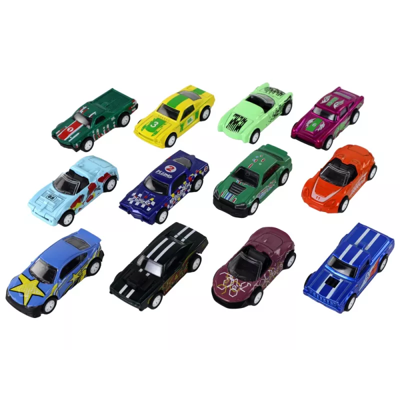 LEAN TOYS Friction Drive Vehicle Set 12 ELE Metal 1:64