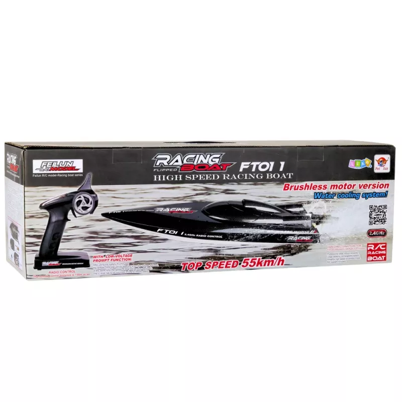 LEAN TOYS FT011 nuotoliniu valdymu valdomas RC bešepetėlis motorlaivis 55 km/h