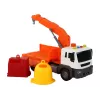 LEAN TOYS Šiukšliavežis su Kranu Friction Drive Oranžinis 1:16