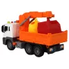 LEAN TOYS Šiukšliavežis su Kranu Friction Drive Oranžinis 1:16