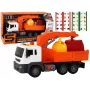 LEAN TOYS Šiukšliavežis su Kranu Friction Drive Oranžinis 1:16