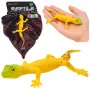 LEAN TOYS Golden Gecko Rubber Figurine Stretchable Realistic Reptile 15.5 cm