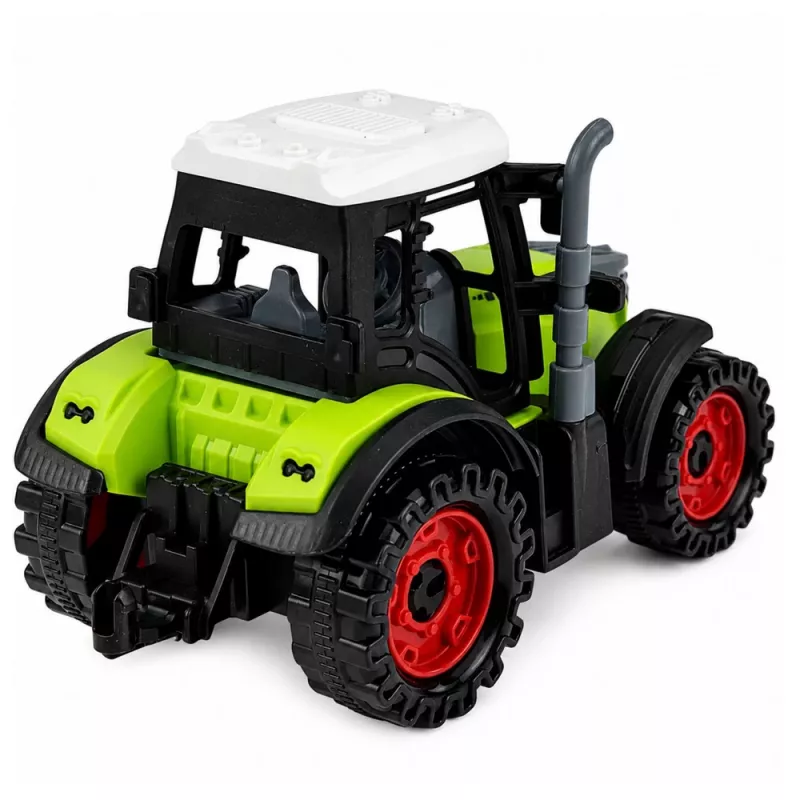 LEAN TOYS Žalias 15 cm ūkio traktorius su frikciniu varikliu