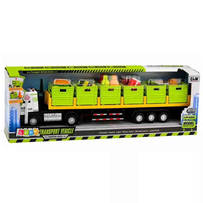 LEAN TOYS Green maisto transporto sunkvežimis 1:40 liejimo modelis