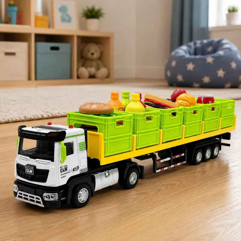LEAN TOYS Green maisto transporto sunkvežimis 1:40 liejimo modelis