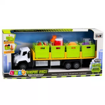 LEAN TOYS Green maisto transportavimo sunkvežimis 1:55