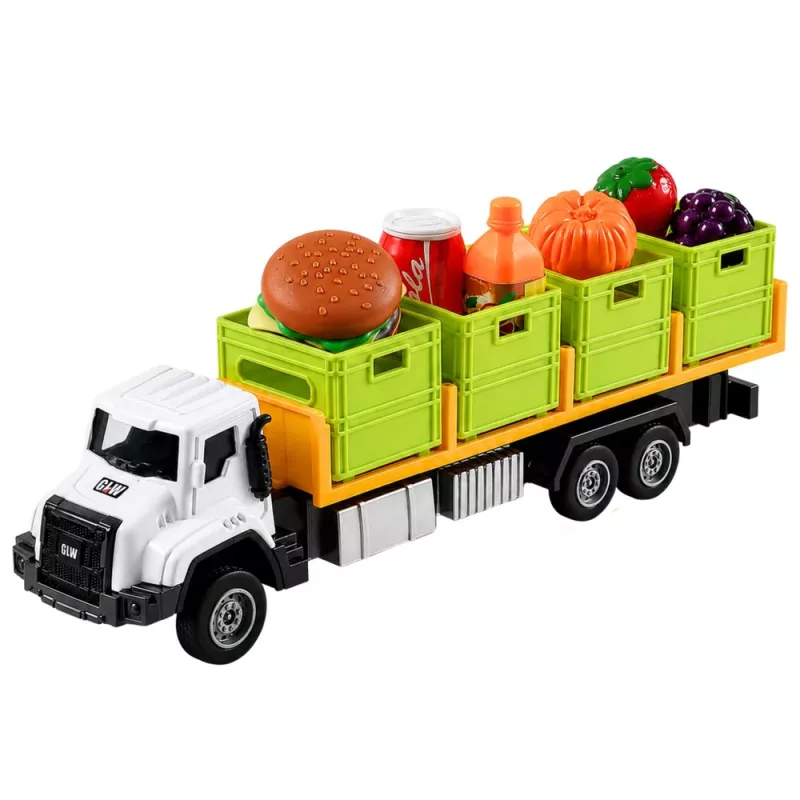 LEAN TOYS Green maisto transportavimo sunkvežimis 1:55