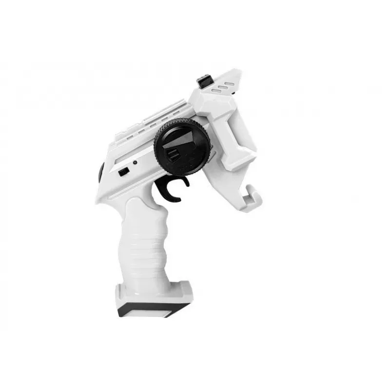 LEAN TOYS Gun Launcher Car 2 in 1 Remotely Operated Foam Discs White