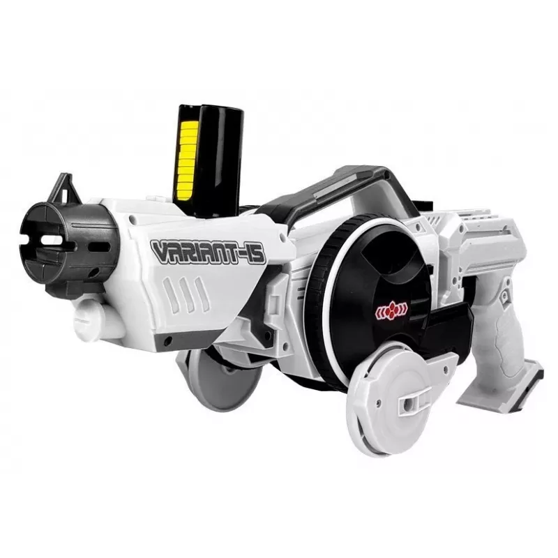 LEAN TOYS Gun Launcher Car 2 in 1 Remotely Operated Foam Discs White