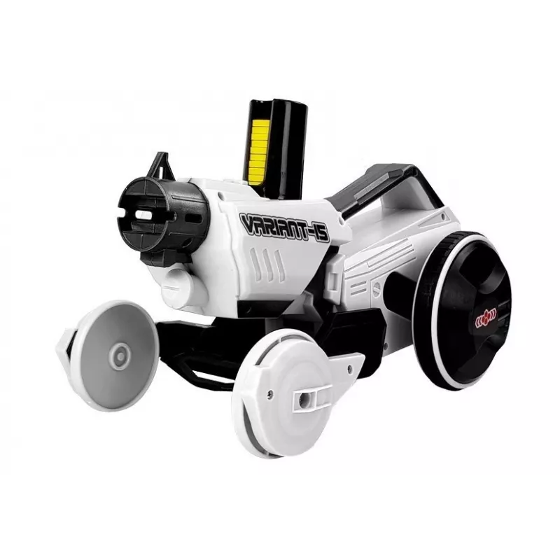 LEAN TOYS Gun Launcher Car 2 in 1 Remotely Operated Foam Discs White