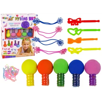 LEAN TOYS Plaukų dažymo rinkinys vaikams 5 dažai ir trintukai