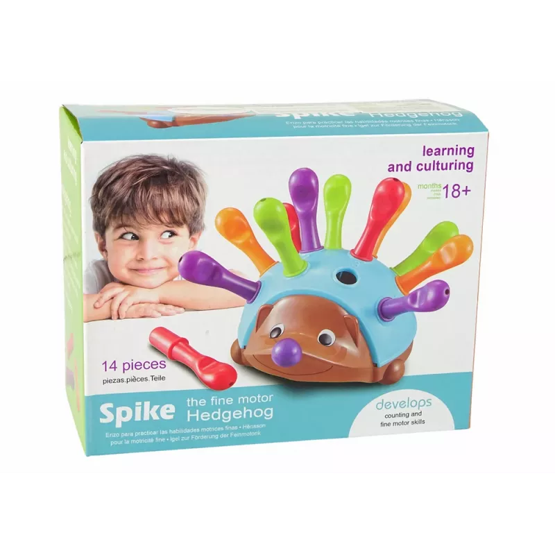 LEAN TOYS Ežiuko dėlionė Mėlyna Spalvingi smaigaliai
