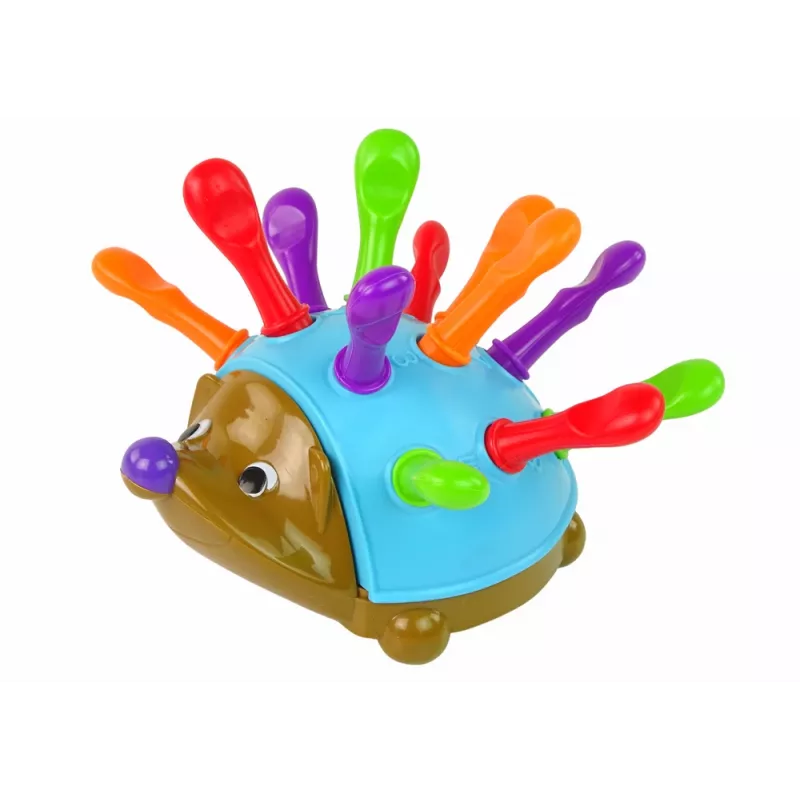 LEAN TOYS Ežiuko dėlionė Mėlyna Spalvingi smaigaliai