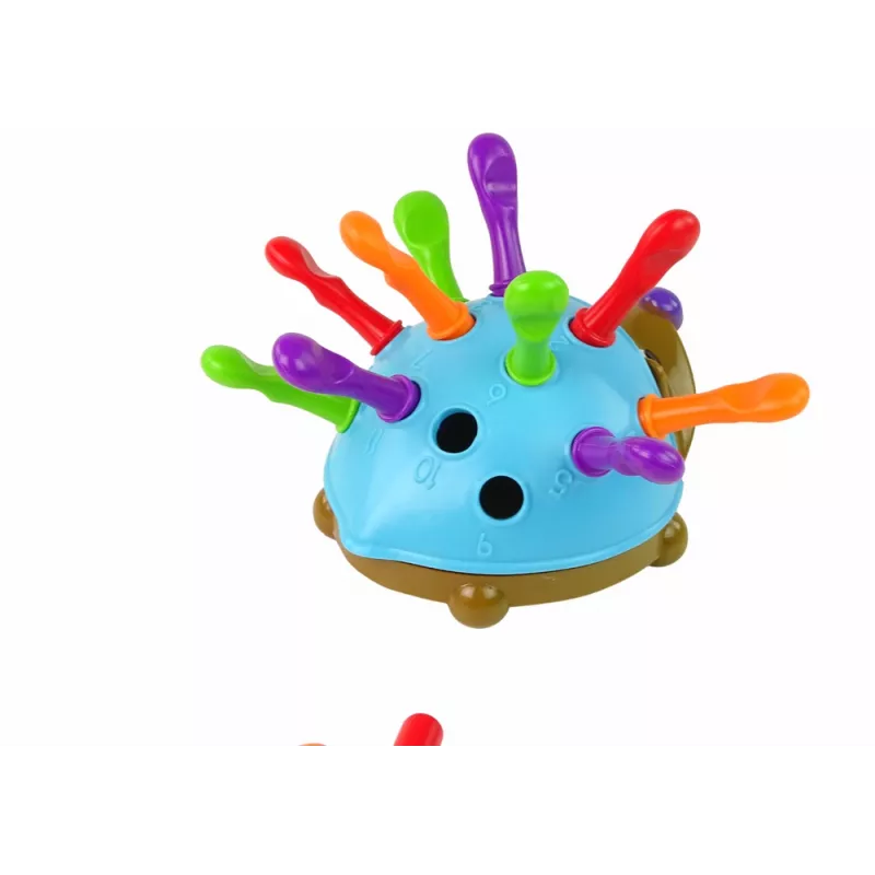 LEAN TOYS Ežiuko dėlionė Mėlyna Spalvingi smaigaliai