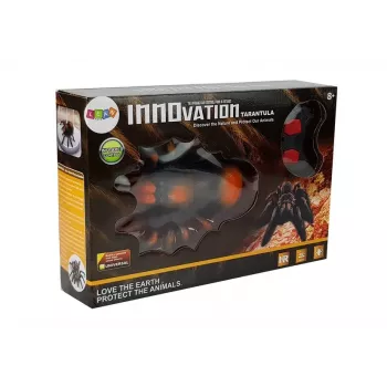 LEAN TOYS Didelis nuotoliniu būdu valdomas voras su baterijomis R/C juodai-oranžinis