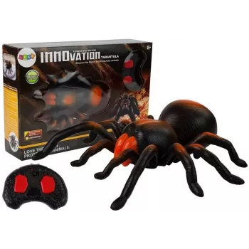 LEAN TOYS Didelis nuotoliniu būdu valdomas voras su baterijomis R/C juodai-oranžinis