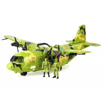 LEAN TOYS Didelis karinis lėktuvas 55cm su priedais