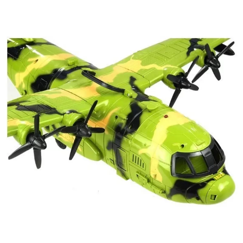 LEAN TOYS Didelis karinis lėktuvas 55cm su priedais