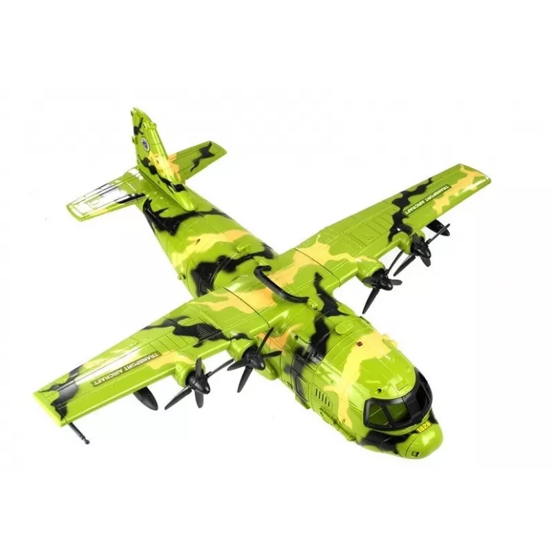 LEAN TOYS Didelis karinis lėktuvas 55cm su priedais