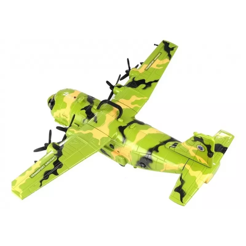 LEAN TOYS Didelis karinis lėktuvas 55cm su priedais