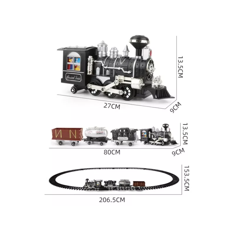 LEAN TOYS Huge Train with Sound, Lights and Smoke 206.5 cm x 153.5 cm