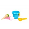 LEAN TOYS ledų smėlio rinkinys mėlynas kibirėlis su šaukšteliu 5736