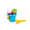 LEAN TOYS ledų smėlio rinkinys mėlynas kibirėlis su šaukšteliu 5736