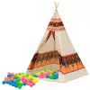 LEAN TOYS Indian Tipi palapinės pagrindas vaikams + 60 kamuoliukų 155 cm