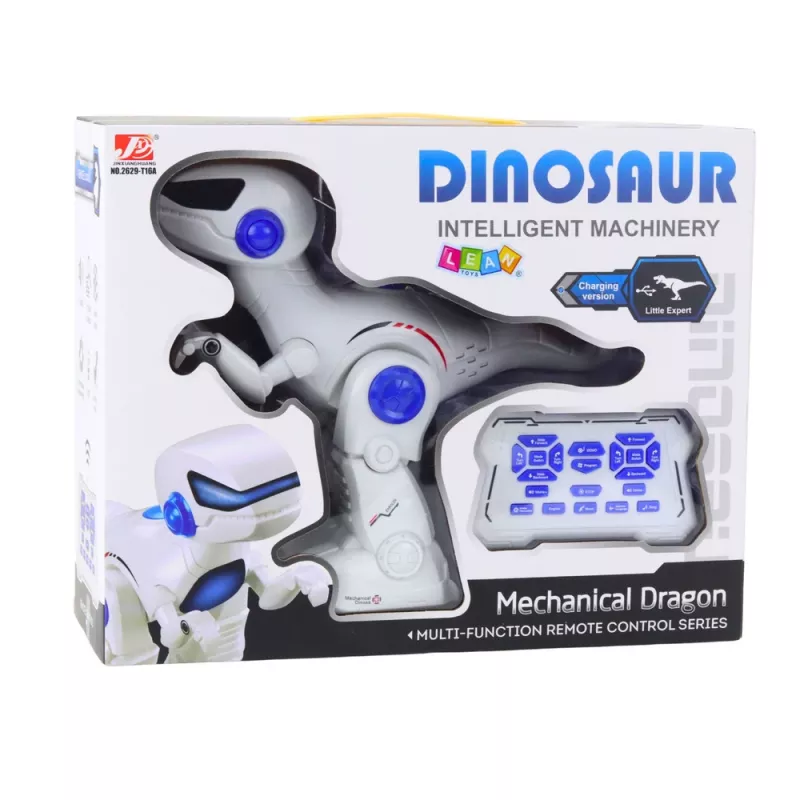 LEAN TOYS išmanusis RC dinozauras robotas nuotoliniu būdu valdomas tiranozauras – 2,4 GHz, LED akys, riaumojimo garsai