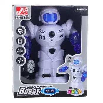 LEAN TOYS išmanus nuotoliniu būdu valdomas robotas su RC nuotolinio valdymo pulteliu, šviesomis ir garsais