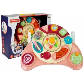 LEAN TOYS Interaktyvus kūdikių skydelio žaislas Muzika Gyvūnėliai Rožinis