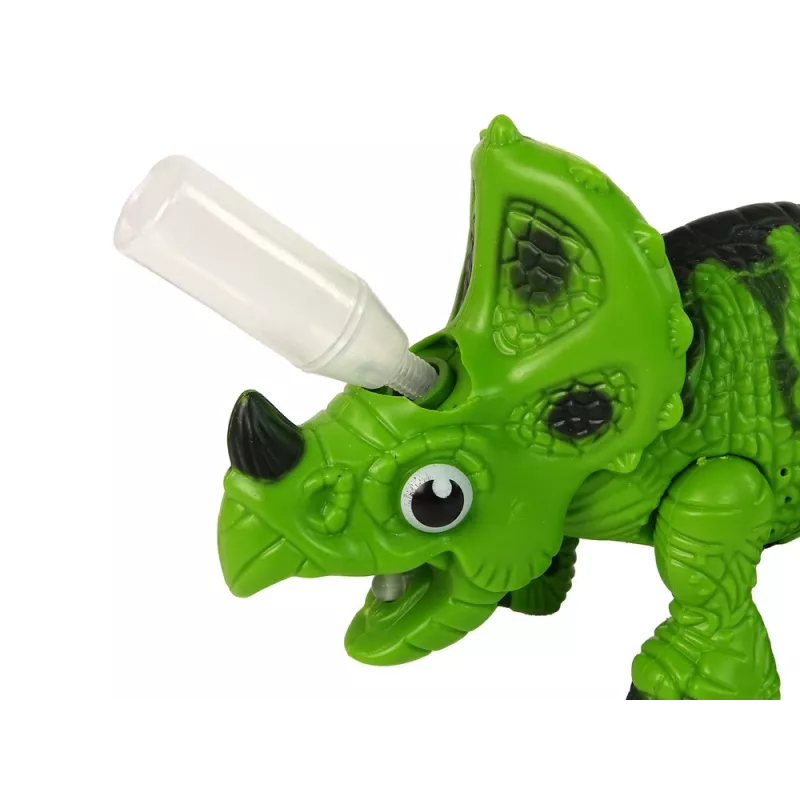 LEAN TOYS Interaktyvus Dinozauras Triceratops Garo Vandens Garsas Žalias