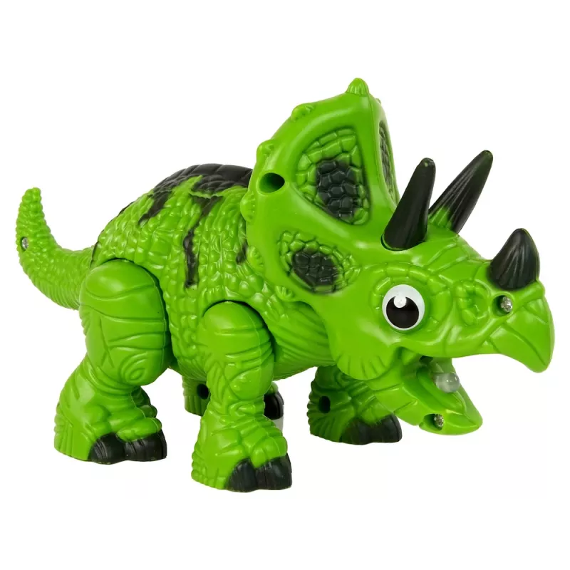 LEAN TOYS Interaktyvus Dinozauras Triceratops Garo Vandens Garsas Žalias