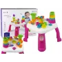 LEAN TOYS Interaktyvus edukacinis stalas su kamuoliukų rūšiavimu ir čiuožykla, rožinis