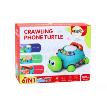 LEAN TOYS Interaktyvus edukacinis vėžlio telefonas 6in1 Šviesos Garsai Žalias
