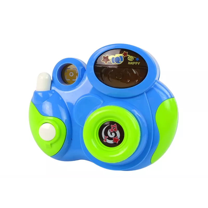 LEAN TOYS Interaktyvus fotoaparatas kūdikiams su šviesos ir garso melodijomis, mėlyna spalva