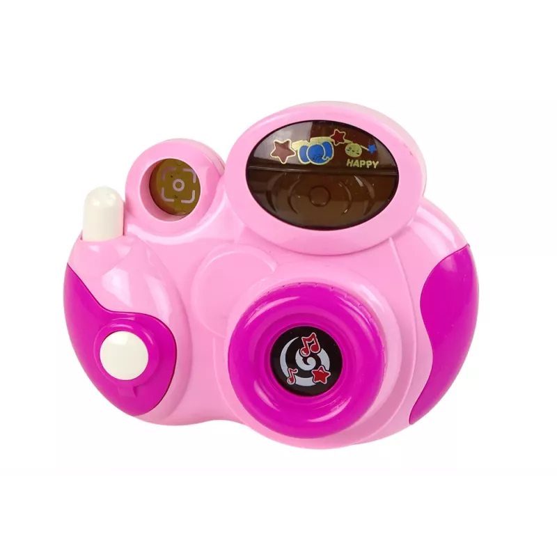 LEAN TOYS Interaktyvus fotoaparatas kūdikiams su šviesos ir garso melodijomis, spalva rožinė