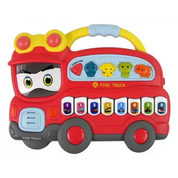 LEAN TOYS Interaktyvus pianinas su gaisrinės, gyvūnų, transporto priemonių garsais ir melodijomis
