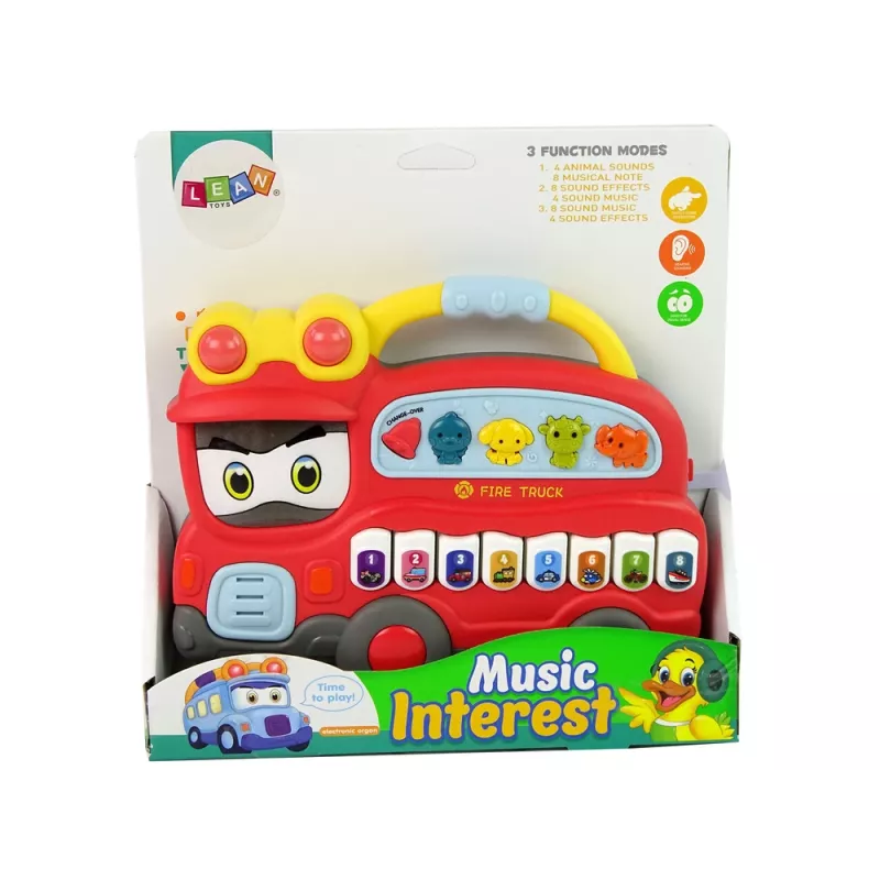 LEAN TOYS Interaktyvus pianinas su gaisrinės, gyvūnų, transporto priemonių garsais ir melodijomis