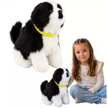 LEAN TOYS Interaktyvus pliušinis šuo minkštu kailiu Border Collie veislė