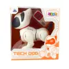 LEAN TOYS Interaktyvus robotas šuo su nuotolinio valdymo pultu, šviesos ir garso efektai, baltas ir oranžinis