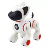 LEAN TOYS Interaktyvus robotas šuo su nuotolinio valdymo pultu, šviesos ir garso efektai, baltas ir oranžinis
