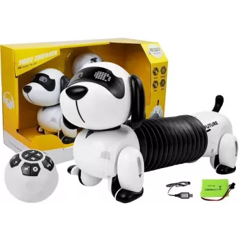 LEAN TOYS Interaktyvus robotas šuo su nuotolinio valdymo pultu, muzika ir garsais