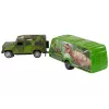 LEAN TOYS Jeep automobilio rinkinys su tempiamu dinozaurų priekaba