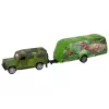 LEAN TOYS Jeep automobilio rinkinys su tempiamu dinozaurų priekaba