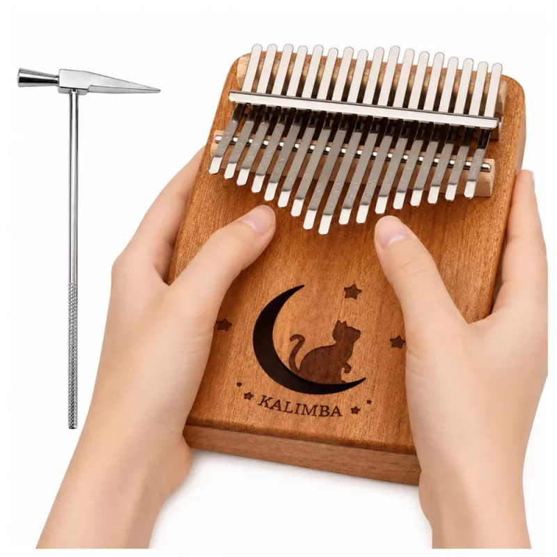 LEAN TOYS Kalimba 17 klavišų medinis muzikos instrumentas su aksesuarų krepšiu
