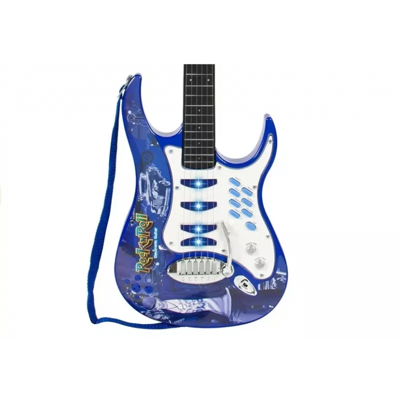 LEAN TOYS vaikiškas žaislinis gitaros stiprintuvas su mikrofonu, MP3 įvestis - 3+ metų muzikos instrumentų rinkinys