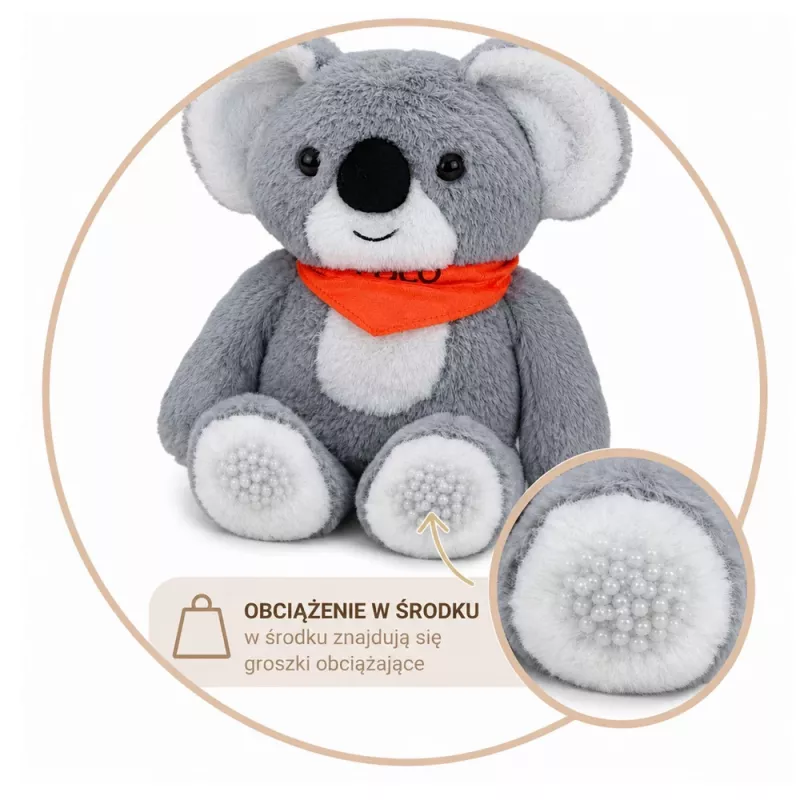 LEAN TOYS Koala Bear Weighted Plush Toy Therapeutic Mascot 1.3 KG Gray 35 cm