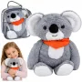 LEAN TOYS Koala Bear Weighted Plush Toy Therapeutic Mascot 1.3 KG Gray 35 cm
