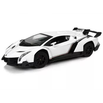 LEAN TOYS Lamborghini Veneno 1:24 nuotolinio valdymo automobilis, baltas su 2.4GHz ir šviesomis